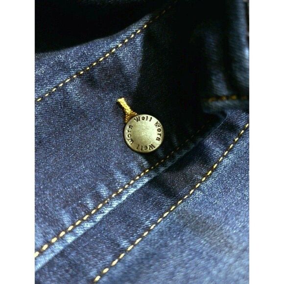 Well Worn Women's Denim Chore Jacket Comfort Stretch Heavyweight Dark Blue NWT - Picture 7 of 9